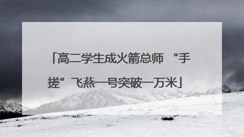 高二学生成火箭总师 “手搓”飞燕一号突破一万米
