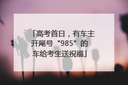 高考首日，有车主开尾号“985”的车给考生送祝福
