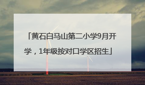黄石白马山第二小学9月开学，1年级按对口学区招生
