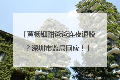 黄杨钿甜爸爸连夜退股？深圳市监局回应！