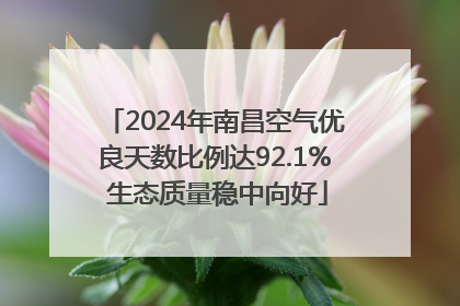 2024年南昌空气优良天数比例达92.1% 生态质量稳中向好