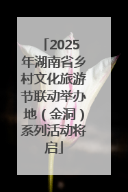 2025年湖南省乡村文化旅游节联动举办地（金洞）系列活动将启