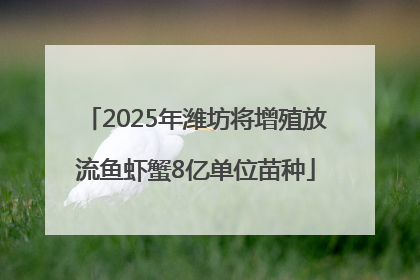 2025年潍坊将增殖放流鱼虾蟹8亿单位苗种