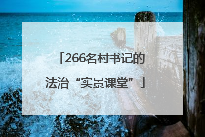 266名村书记的法治“实景课堂”