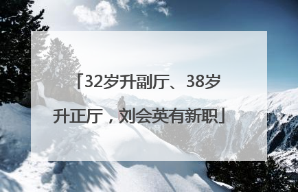 32岁升副厅、38岁升正厅，刘会英有新职