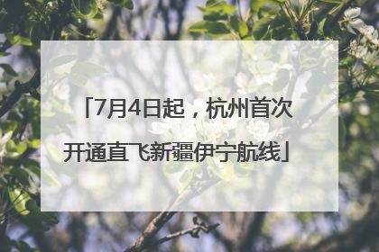 7月4日起，杭州首次开通直飞新疆伊宁航线